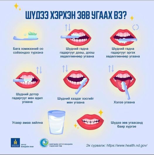 Шүдээ хэрхэн зөв угаах вэ?