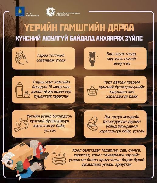 Үерийн гамшгийн дараа хүнсний аюулгүй байдалд анхаараарай.