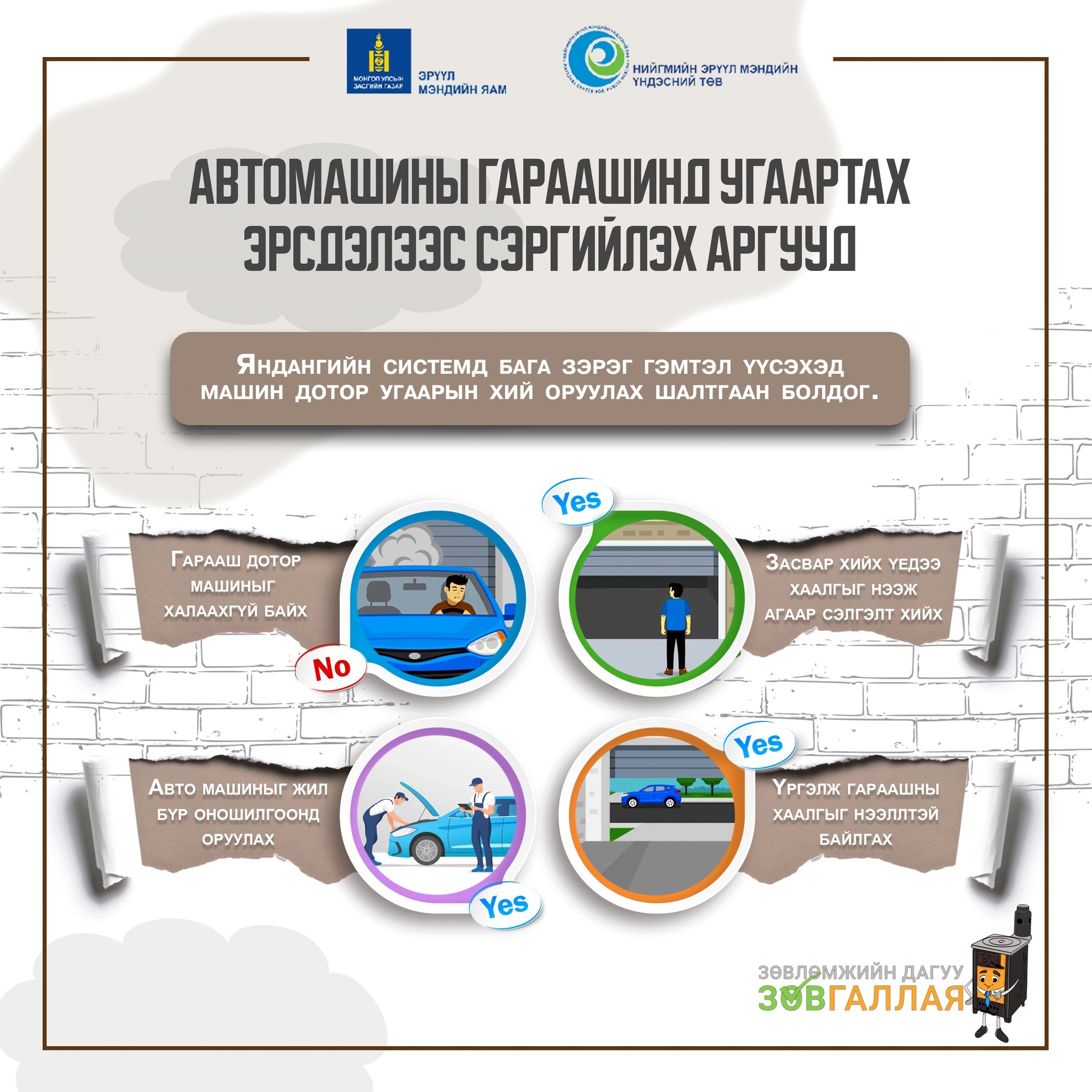 Авто машины гараашинд угаартах эрсдэлээс сэргийлье