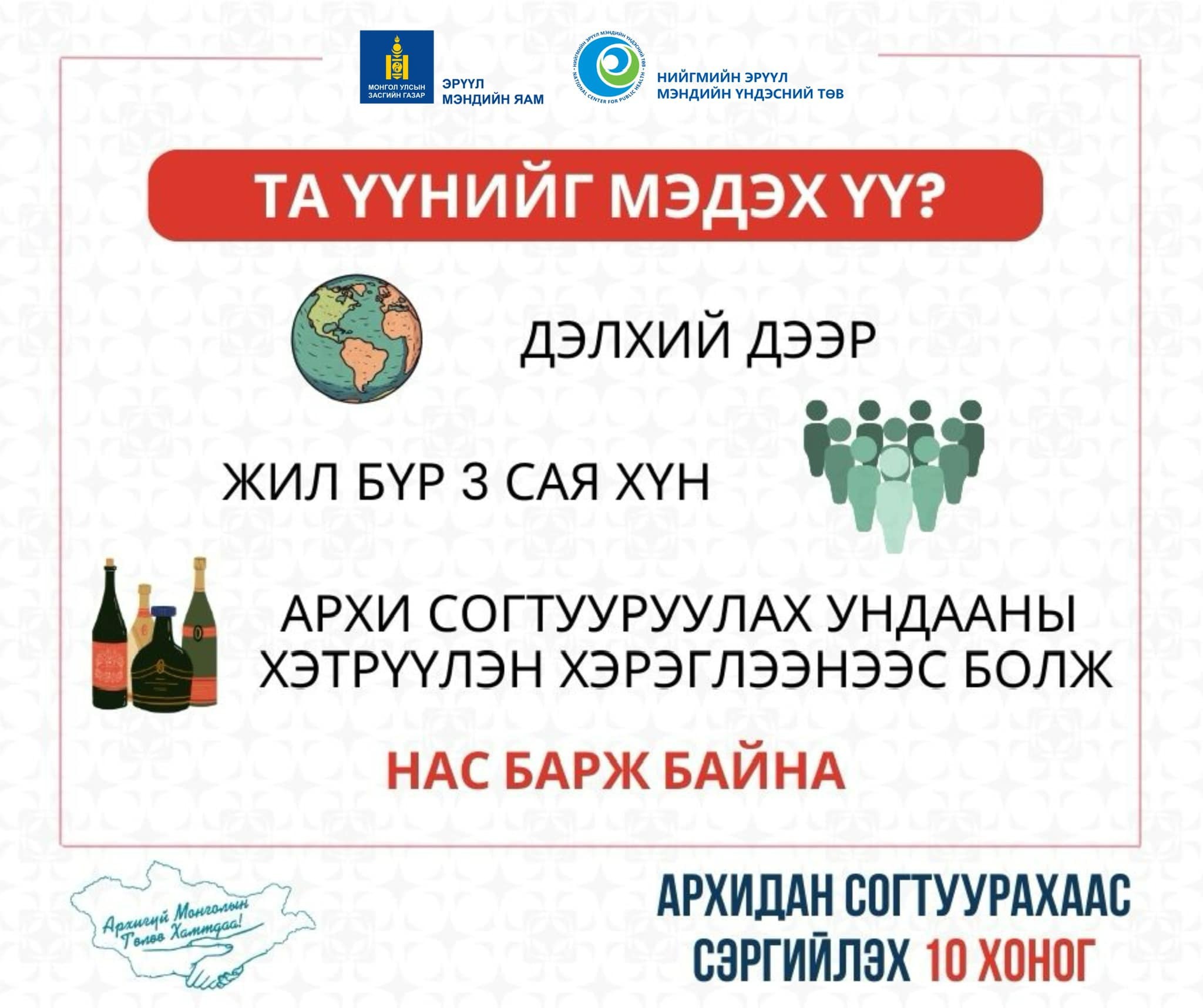 Архидан согтуурахаас сэргийлье