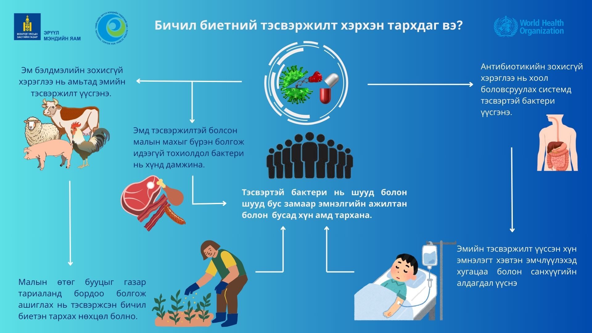 Бичил биетний тэсвэржилт хэрхэн тархдаг вэ?