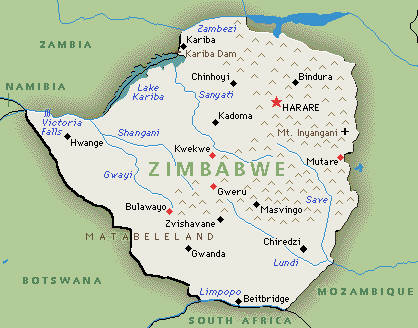 zimbabwe map