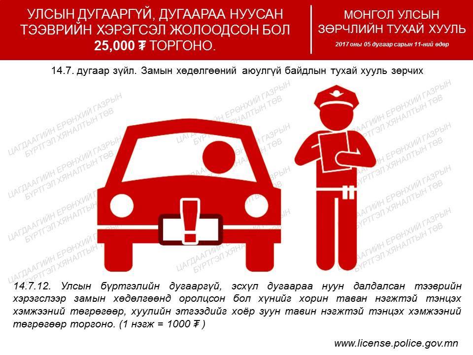 Замын хөдөлгөөний аюулгүй байдлын тухай хуулийн зарим заалт Зөрчлийн ...
