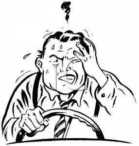 Frustrated driver at traffic jam Frustrated driver at traffic jam