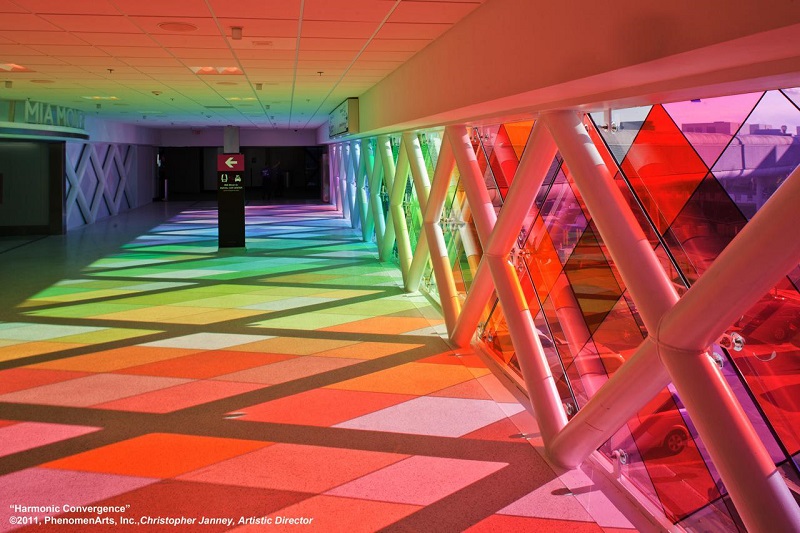Absolutely-Beautiful-Photograph-of-The-Rainbow-Pathway-Inside-Miami-Int-Airport