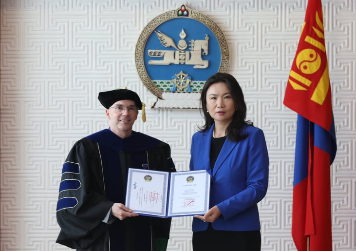 Principal of the American School of Ulaanbaatar awarded FRIENDSHIP medal 