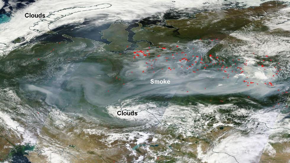 Russian wildfire affects Mongolian air quality