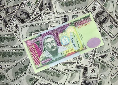 USD exchange rate climbs to 2,100 MNT