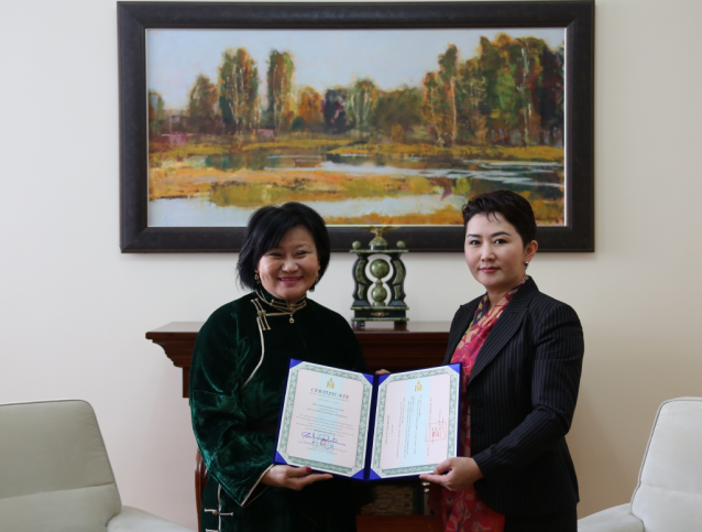 TS.URANCHIMEG APPOINTED CULTURAL AMBASSADOR OF MONGOLIA