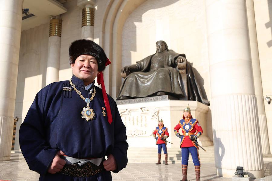 ORDER OF CHINGGIS KHAAN AWARDED TO OLYMPIC CHAMPION N.TUVSHINBAYAR