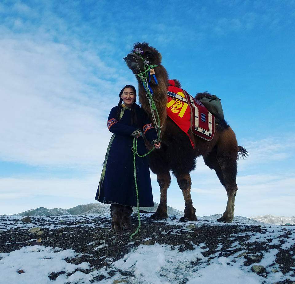 Mongolian woman starts a camel trip to London