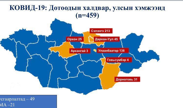 ЭМЯ: Сэлэнгээс бусад газарт халдвар нэмэгдээгүй