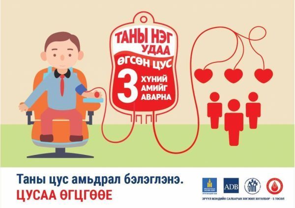 Донорууд урилгаа үзүүлэн зорчиж цусаа хандивлаж болно