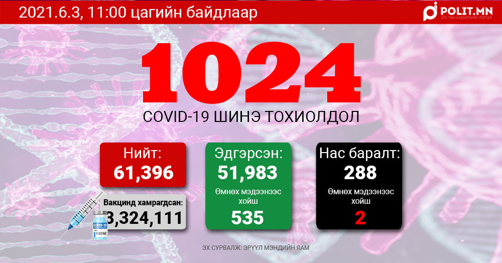 COVID-19: Халдварын тохиолдол 60 мянга давж, 288 хүн нас барлаа