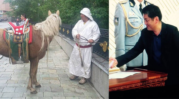 С.Жавхлан дээлтэй, Б.Наранхүү футболктой тангараг өргөв