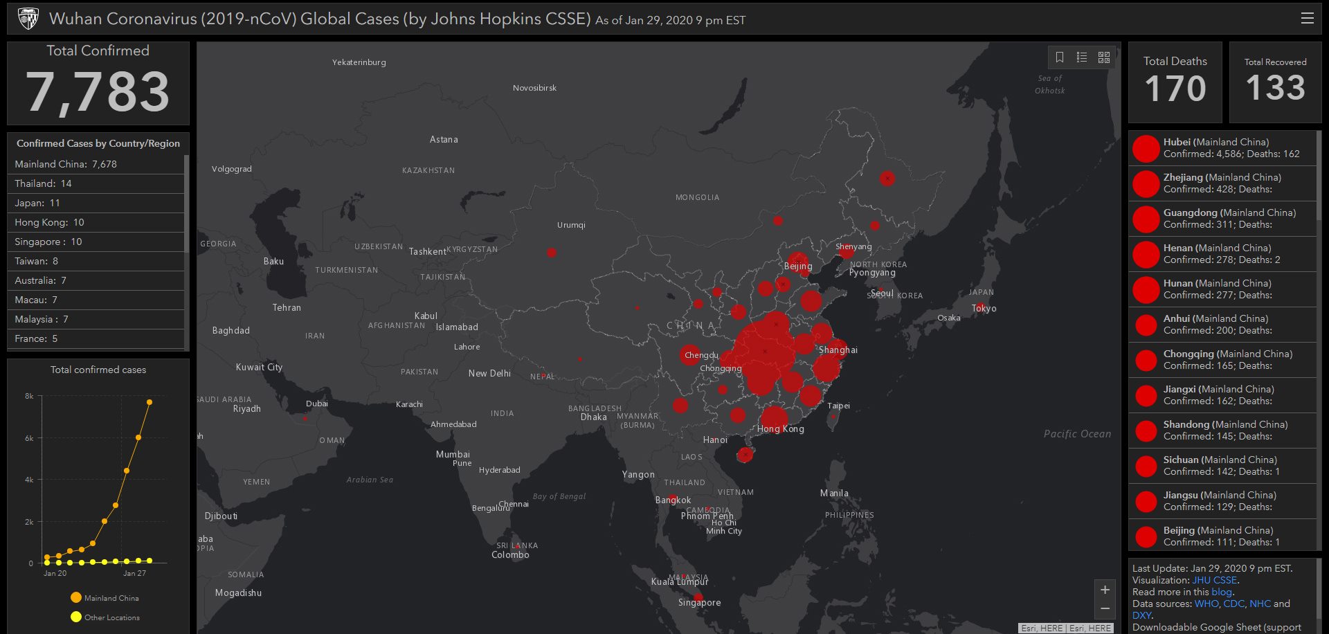 Нэгдүгээр сарын 30: Коронавирус газрын зурагт